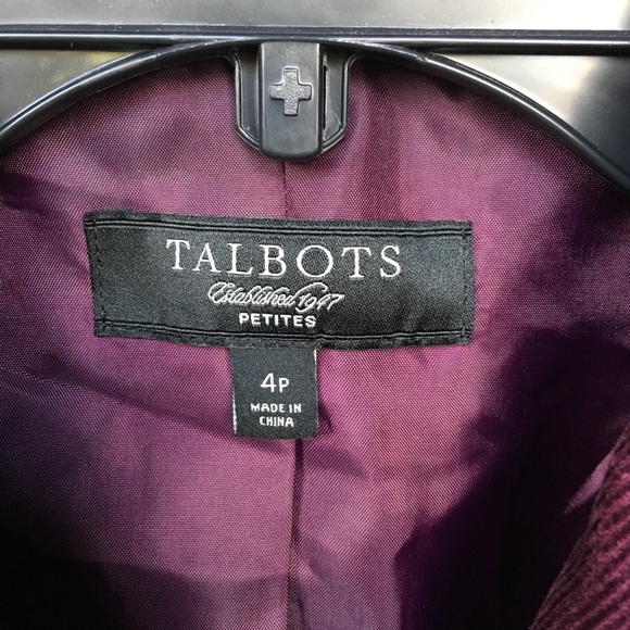 Talbots petites corduroy burgundy blazer size 4P - Picture 6 of 7